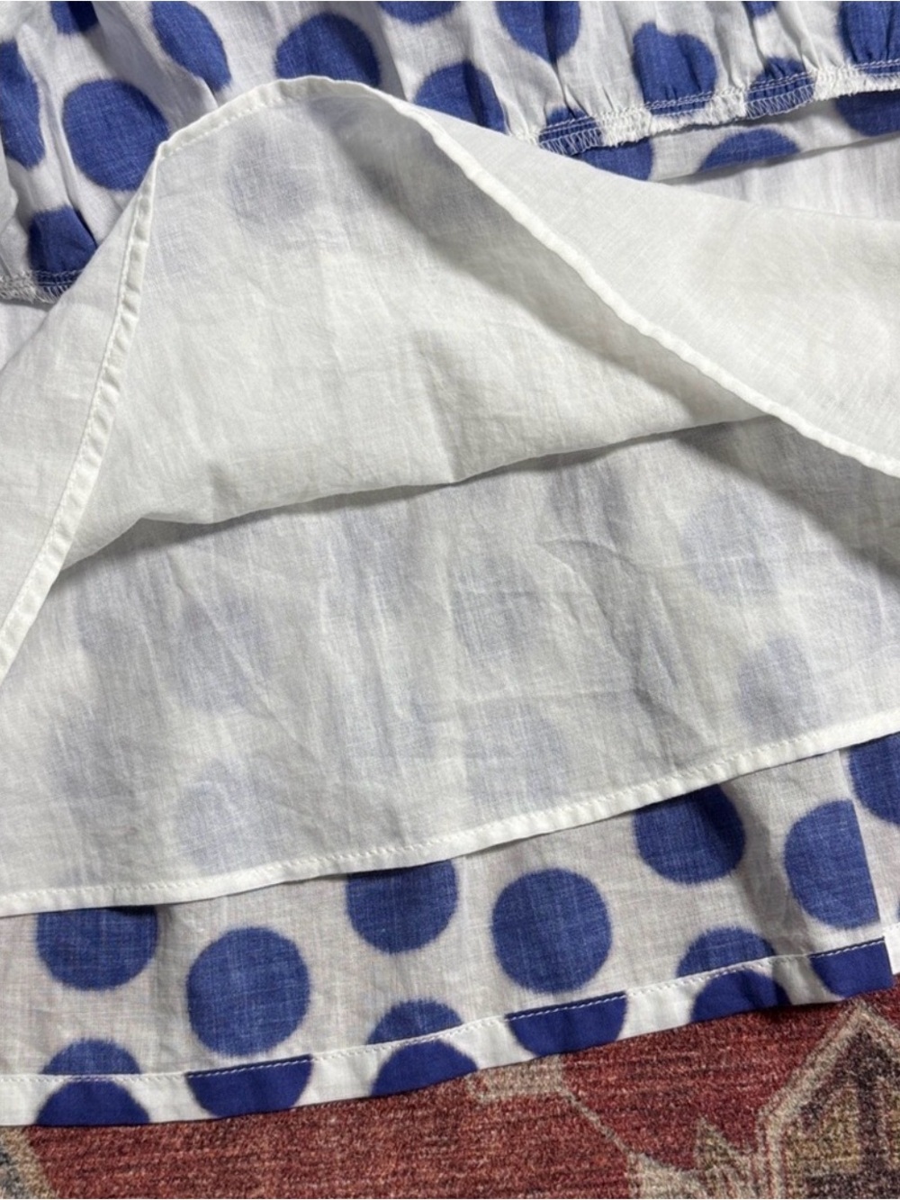 Boden White Halter Mini Dress with Blue Polka Dots - Picture 9 of 16
